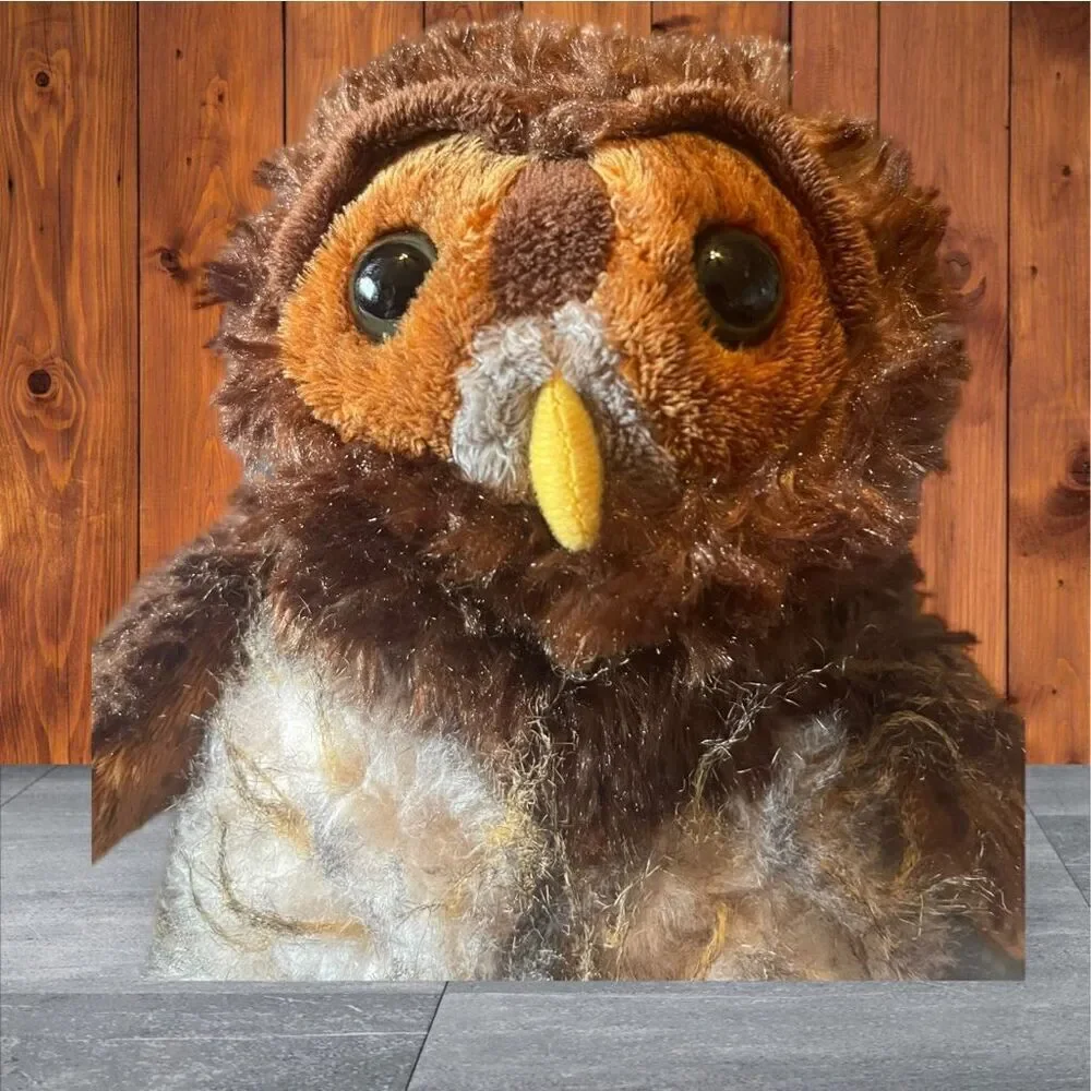 Ganz Kids Brown Polyester Webkinz Barred Fluffy Owl Plush Toy